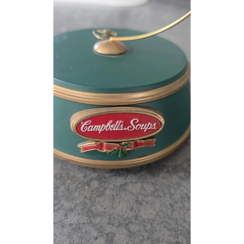 Vintage Campbell Soup Ornament Display Electronic Music Box Stand!